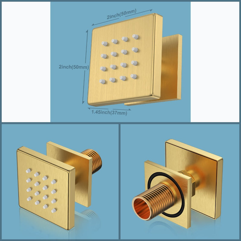 Bostingner Stainless Steel Shower Body Sprays Massage Spa Side Jets Wall Mounted Brushed Gold - bostingner