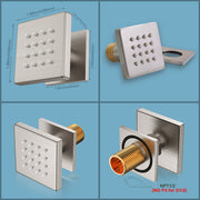 Bostingner Brass Shower Body Sprays Massage Spa Side Jets Wall Mounted Shower Set Brushed - bostingner