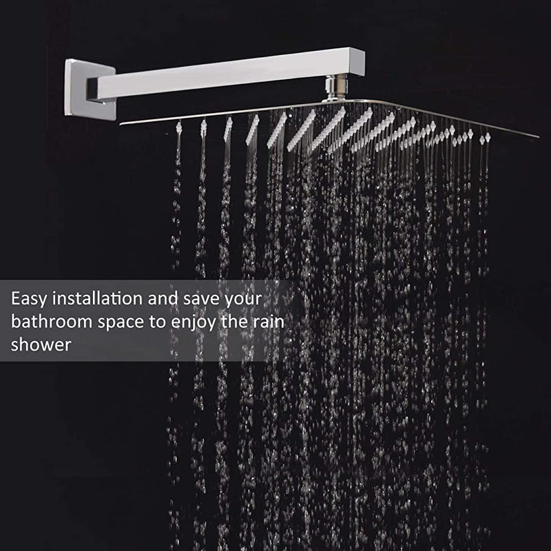 Bostingner Wall Mounted Extension Shower Head Arm Square Shower Arm 16 Inch - bostingner