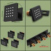 Bostingner Brass Shower Body Sprays Massage Spa Side Jets Wall Mounted Shower Set Black - bostingner