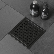 Bostingner Square Shower Drain with Flange,Quadrato Pattern Grate Removable 4Inch/6Inch - bostingner