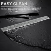 Bostingner Rectangle Linear Shower Drain with Flange 24Inch/32Inch Brushed Nickel Grid - bostingner