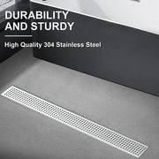 Bostingner Rectangle Linear Shower Drain with Flange 24Inch/32Inch Brushed Nickel Grid - bostingner