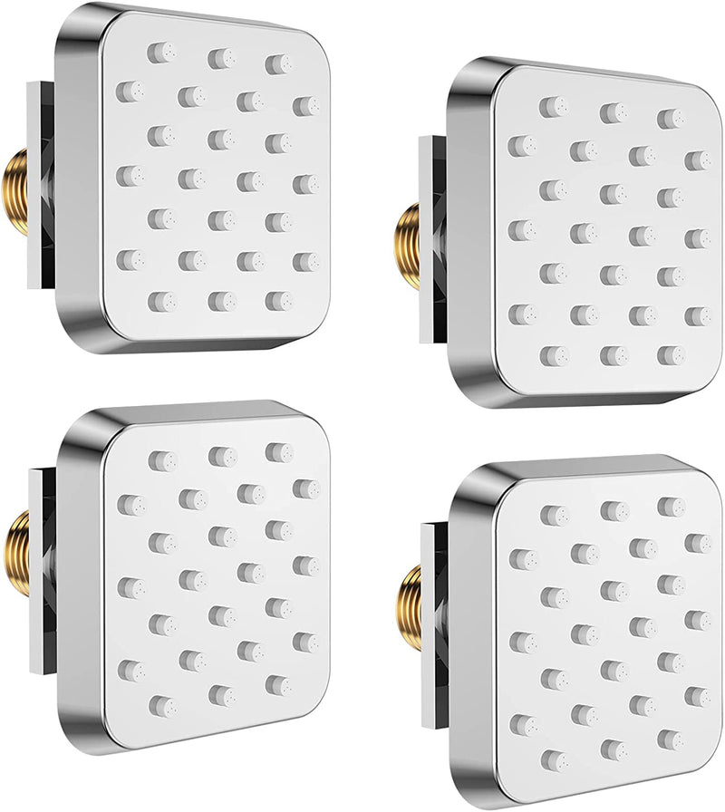 Bostingner Shower Jets Body Spray Spa Massage Jets 3 Inch Square Chrome 4PCS - bostingner