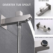 Bostingner Shower Body Sprays Systems with Tub Spout Wall Mount Brushed Nickel 12 Inch - bostingner