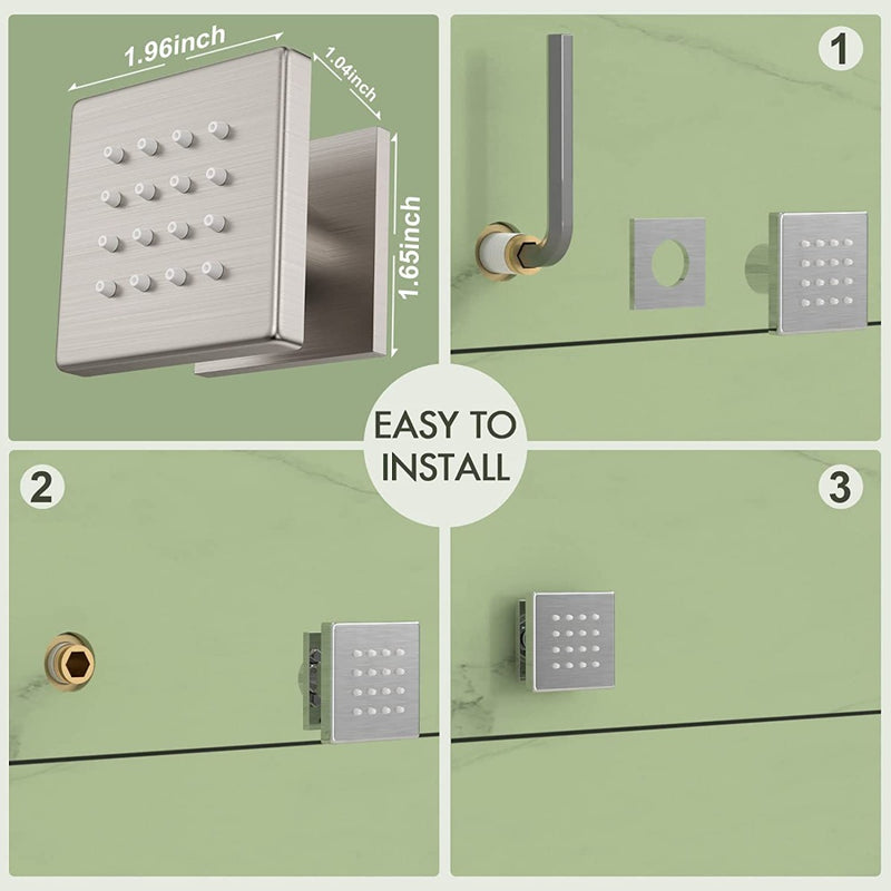 Bostingner Brass Shower Body Sprays Massage Spa Side Jets Wall Mounted Shower Set Chrome - bostingner