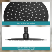 Bostingner Shower Faucet Set 8 Inch Round Shower Head With Valve Matte Black - bostingner