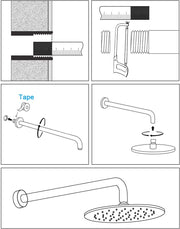 Bostingner Shower Extension Extra Long Stainless Steel Shower Arm 16 Inch - bostingner