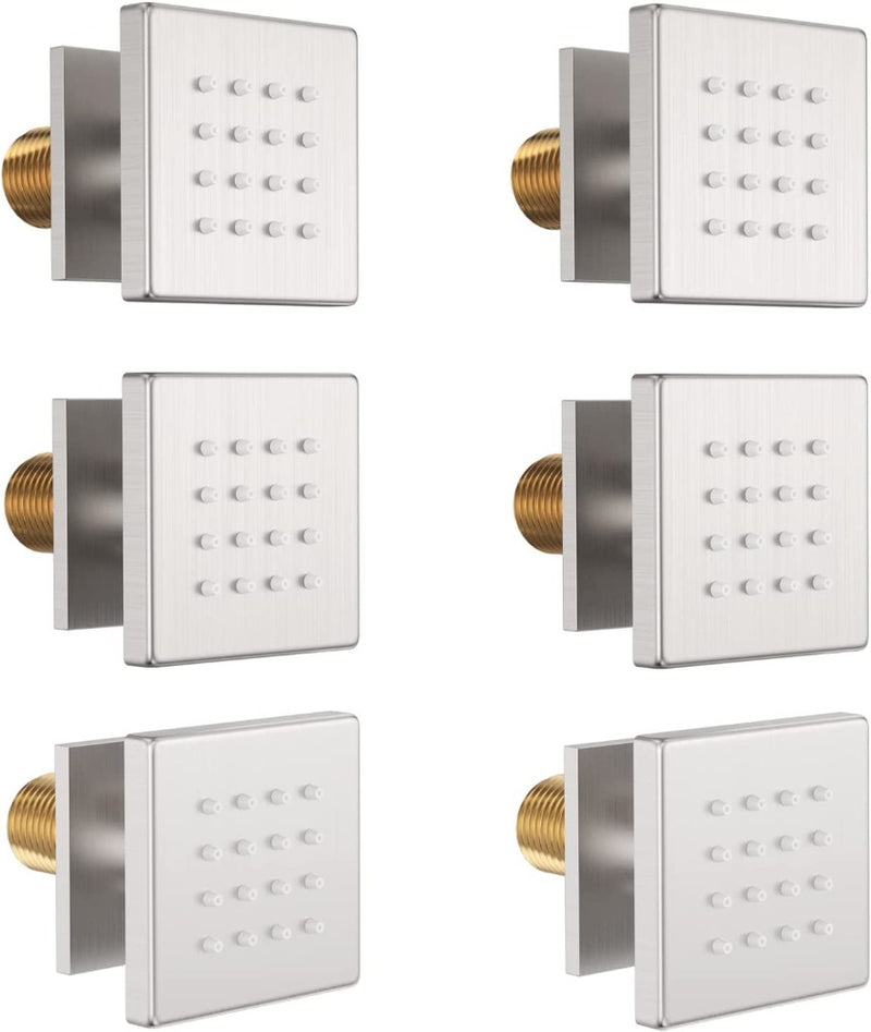 Bostingner Brass Shower Body Sprays Massage Spa Side Jets Wall Mounted Shower Set Brushed Nickel - bostingner