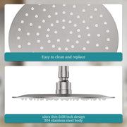 Bostingner Shower Faucet Set 8 Inch Round Shower Head With Valve Brushed Nickel - bostingner