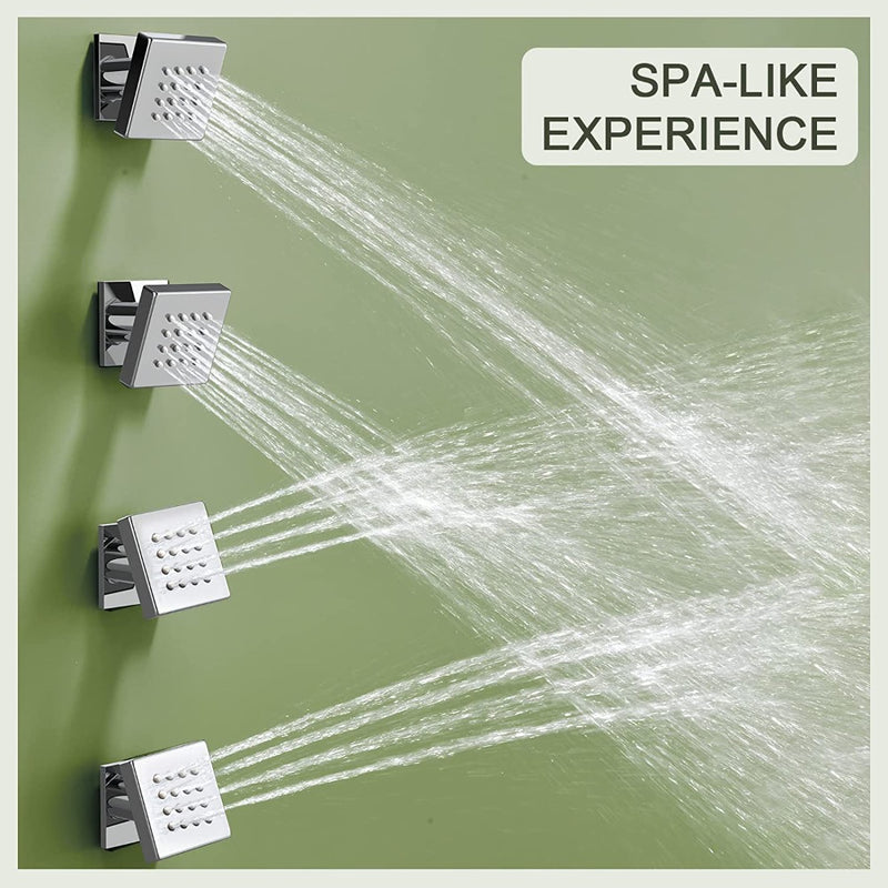 Bostingner Brass Shower Body Sprays Massage Spa Side Jets Wall Mounted Shower Set Chrome - bostingner