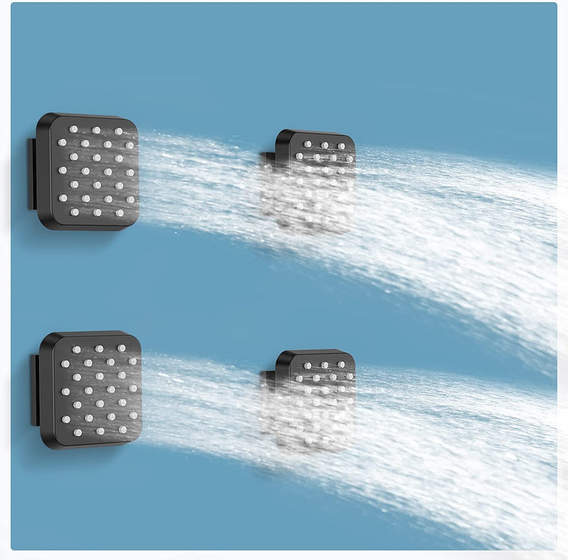 Bostingner Shower Jets Body Spray Spa Massage Jets 3 Inch Square Matte Black 4PCS - bostingner