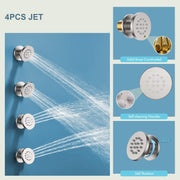 Bostingner Round Shower Body Spray Jets Wall Mount Brushed Nickel - bostingner