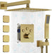 Bostingner Rain Shower System with Body Spray Jets Thermostatic Wall Mount Gold 12 Inch - bostingner
