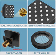 Bostingner Shower Jets Body Spray Spa Massage Jets 3 Inch Square Matte Black 4PCS - bostingner