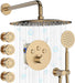 Bostingner Thermostatic Shower System Round 12 Inch Brushed Gold - bostingner