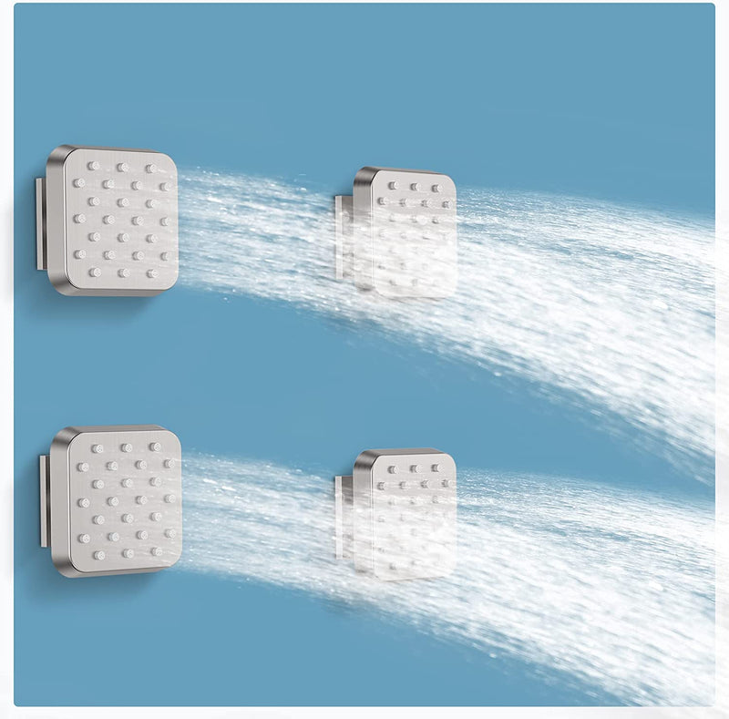 Bostingner Shower Jets Body Spray Spa Massage Jets 3 Inch Square Brushed Nickel 4PCS - bostingner