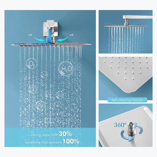 Bostingner Shower Body Sprays Systems with Tub Spout Ceiling Mount Brushed Nickel 10 Inch - bostingner