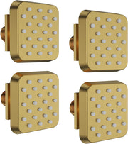 Bostingner Shower Jets Body Spray Spa Massage Jets 3 Inch Square Brushed Gold 4PCS - bostingner