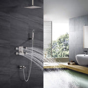 Bostingner Shower Body Sprays Systems with Tub Spout Ceiling Mount Brushed Nickel 10 Inch - bostingner