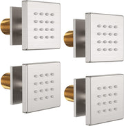 Bostingner Brass Shower Body Sprays Massage Spa Side Jets Wall Mounted Shower Set Brushed Nickel - bostingner