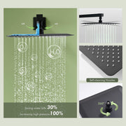 Bostingner Shower System with Body Spray Jets Wall Mounted Black 10 Inch - bostingner