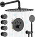 Bostingner Thermostatic Shower System Round 12 Inch Black - bostingner