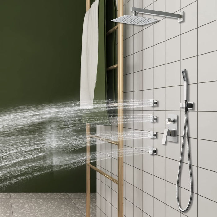 Bostingner Brass Shower Body Sprays Massage Spa Side Jets Wall Mounted Shower Set Chrome - bostingner