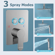 Bostingner Shower Faucet Set Ceiling Mount Shower System 10 Inch Brushed Nickel - bostingner