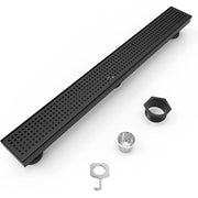 Bostingner Rectangle Linear Shower Drain with Flange 24Inch/32Inch Matte Black Grid - bostingner