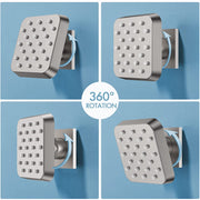 Bostingner Shower Jets Body Spray Spa Massage Jets 3 Inch Square Brushed Nickel 4PCS - bostingner