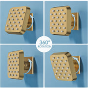 Bostingner Shower Jets Body Spray Spa Massage Jets 3 Inch Square Brushed Gold 4PCS - bostingner