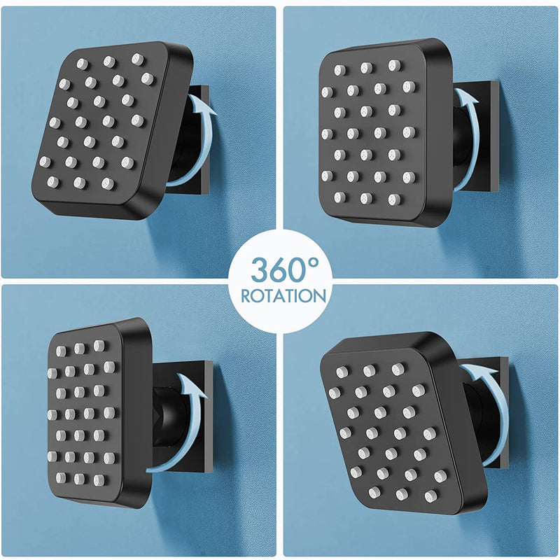 Bostingner Shower Jets Body Spray Spa Massage Jets 3 Inch Square Matte Black 4PCS - bostingner