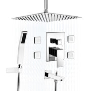 Bostingner Shower Body Sprays Systems with Tub Spout Ceiling Mount Chrome 10 Inch - bostingner
