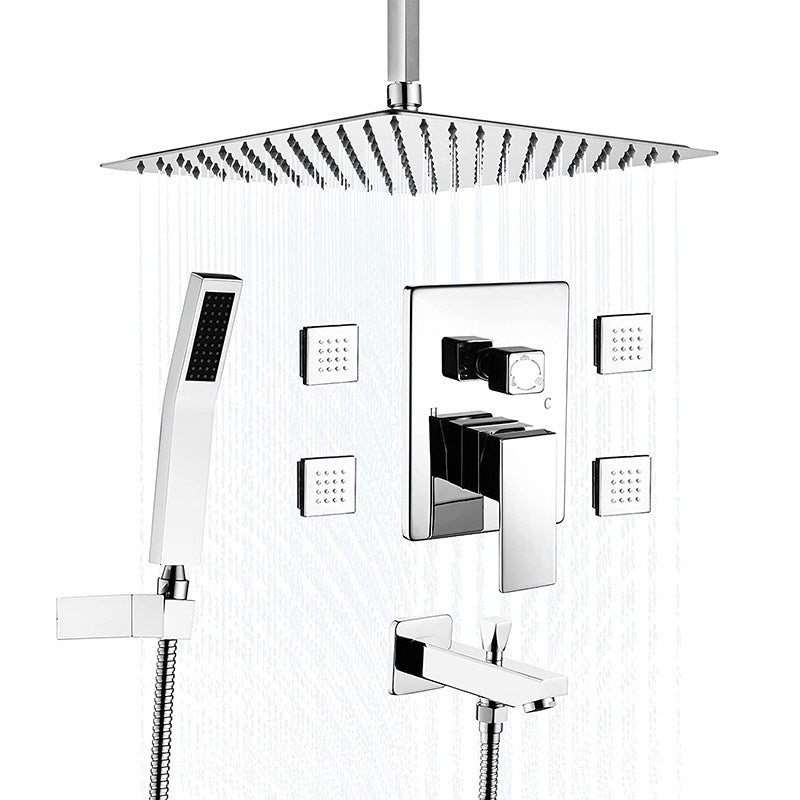 Bostingner Shower Body Sprays Systems with Tub Spout Ceiling Mount Chrome 10 Inch - bostingner