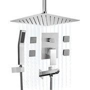 Bostingner Shower Body Sprays Systems with Tub Spout Ceiling Mount Brushed Nickel 10 Inch - bostingner